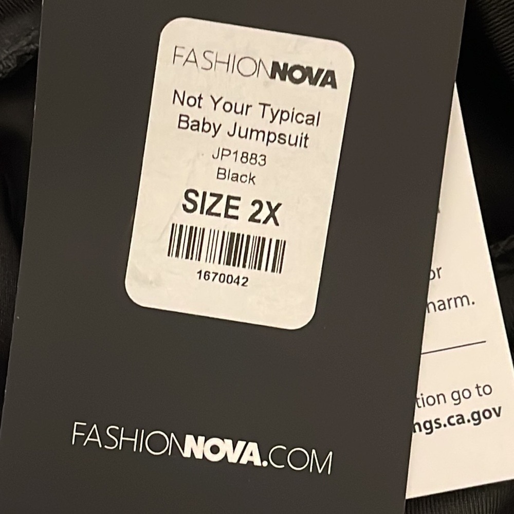 FASHION NOVA Not Your Typical Baby Jumpsuit Black Size 2X New - Picture 8 of 11